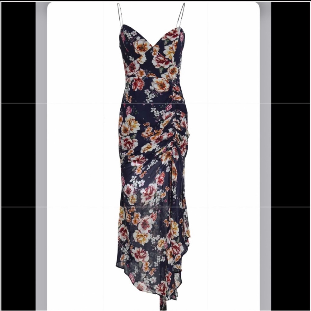 Nicholas floral Navy drawstring dress size 4